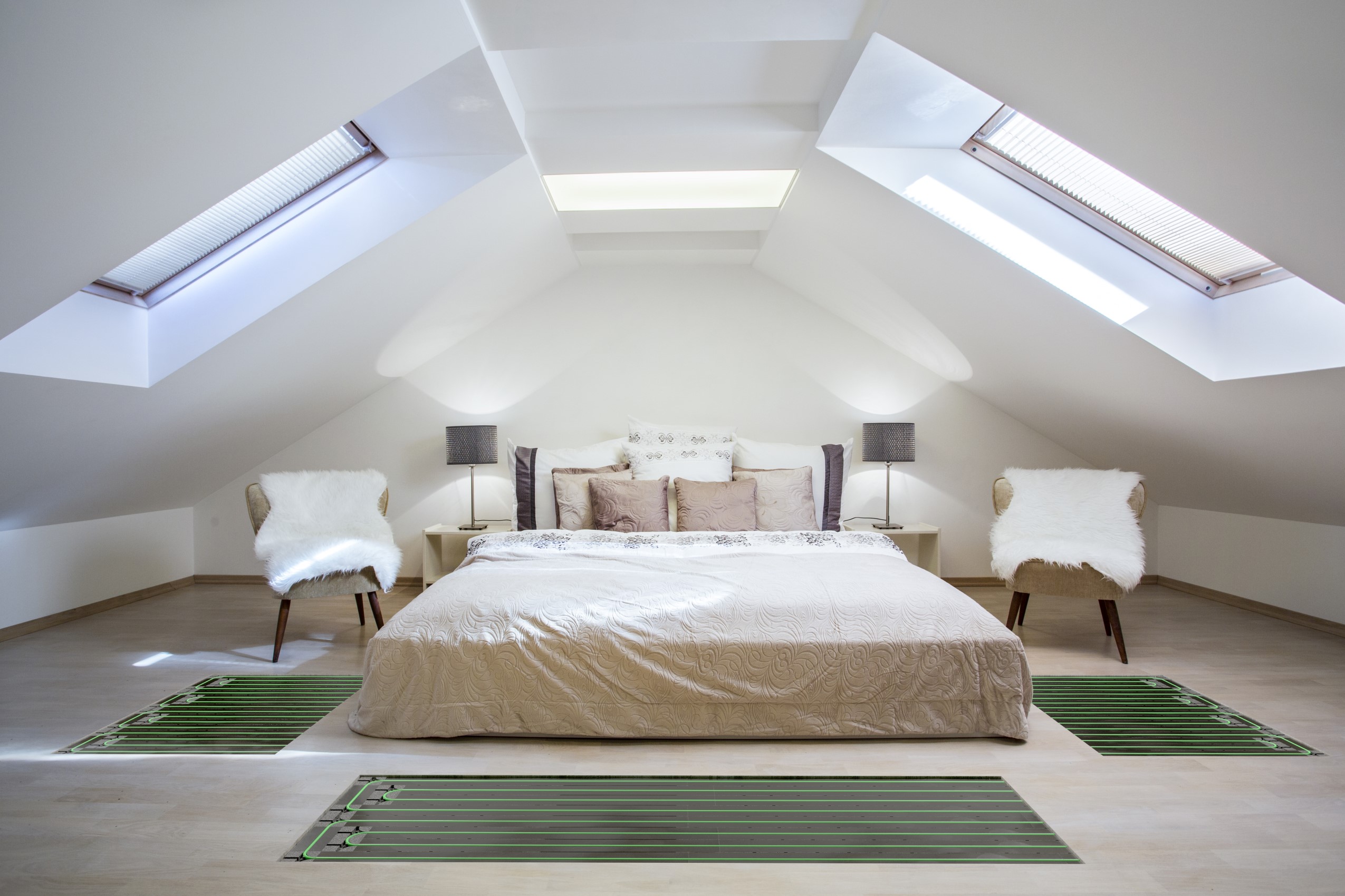 Droogbouw Vloerverwarming in slaapkamer