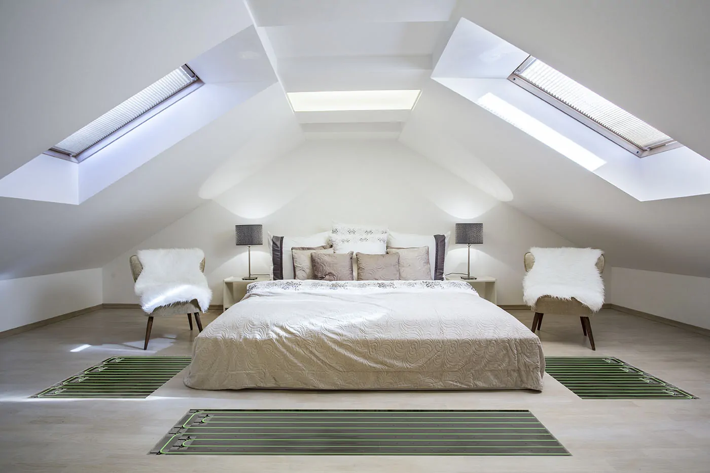 Slaapkamer droogbouw vloerverwarming