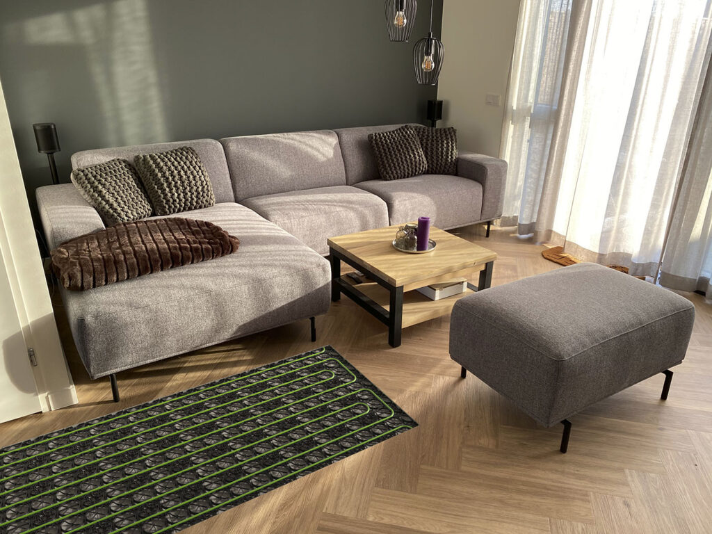 Woonkamer vloerverwarming