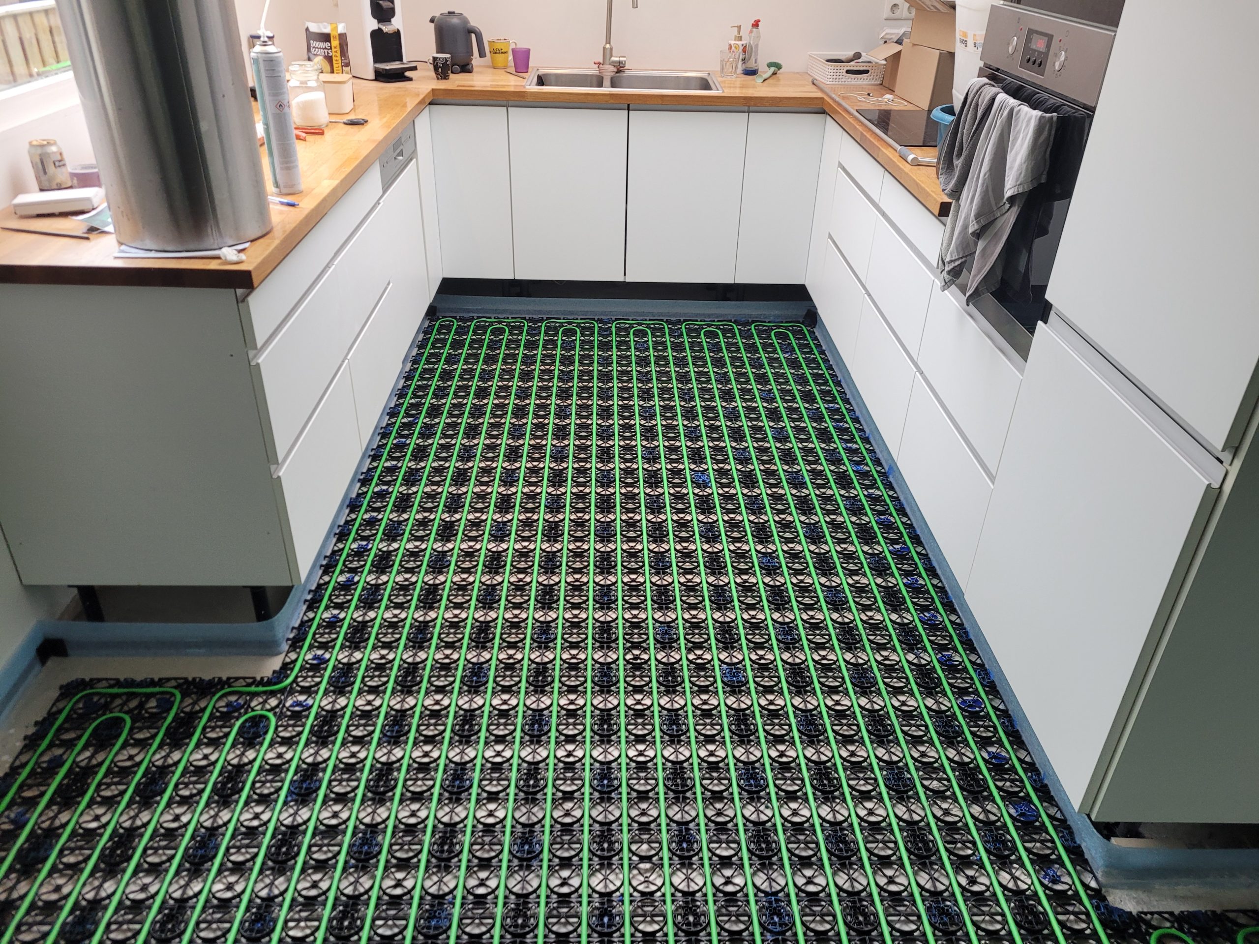 keuken met vloerverwarming
